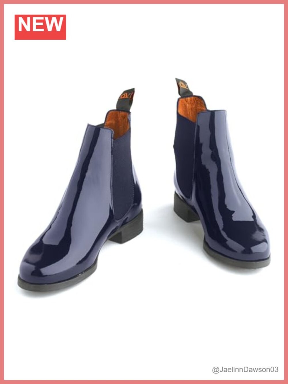 Leather Equestrian Ankle Boots Slip On Low Heel Elastic Side Jod